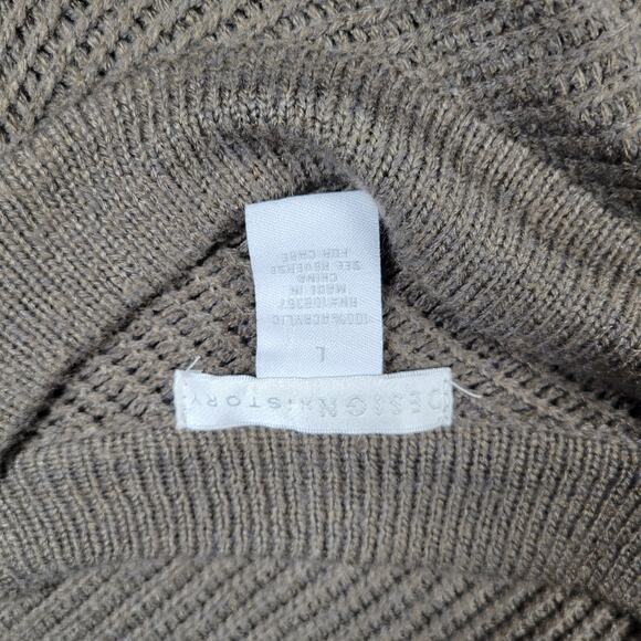 Design History Sweater Dress Womens L Brown Rib Angle Knit Pull On Midi Casual - Picture 12 of 13